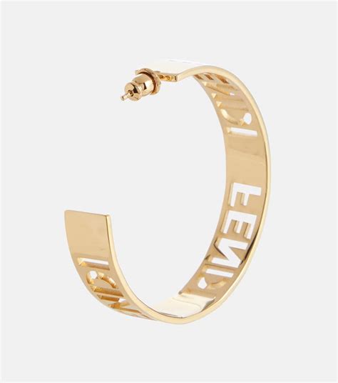 fendi hoop earrings dupe|fendi logo hoop earrings.